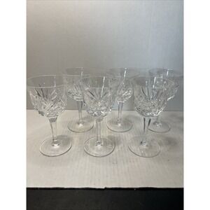 Lot Of f 6 Gorham Cherrywood Crystal Wine Glasses Cut Crystal Stemware 5 5/8"